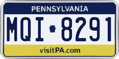 PA license plate MQI8291