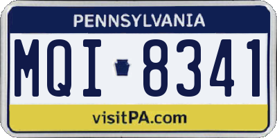 PA license plate MQI8341