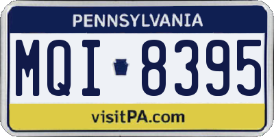 PA license plate MQI8395