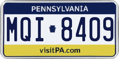 PA license plate MQI8409