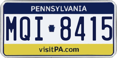 PA license plate MQI8415