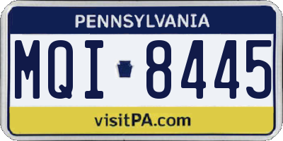 PA license plate MQI8445