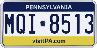 PA license plate MQI8513