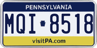 PA license plate MQI8518