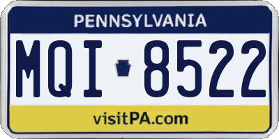PA license plate MQI8522