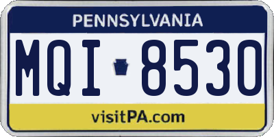 PA license plate MQI8530