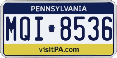 PA license plate MQI8536