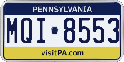 PA license plate MQI8553
