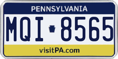 PA license plate MQI8565