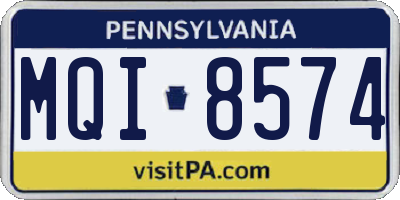 PA license plate MQI8574