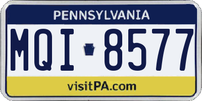 PA license plate MQI8577