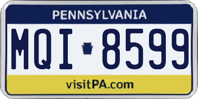 PA license plate MQI8599