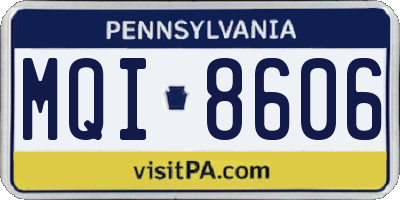 PA license plate MQI8606