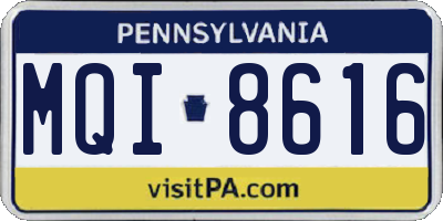 PA license plate MQI8616