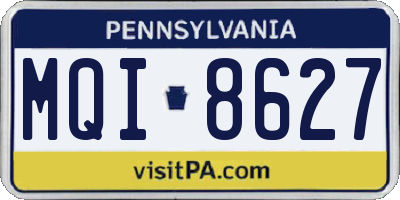 PA license plate MQI8627