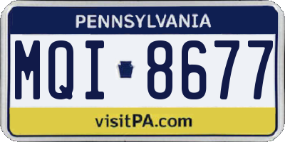 PA license plate MQI8677