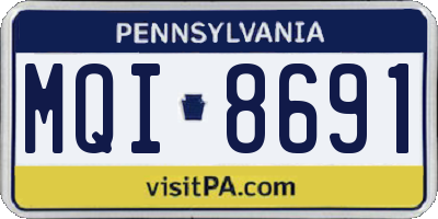 PA license plate MQI8691