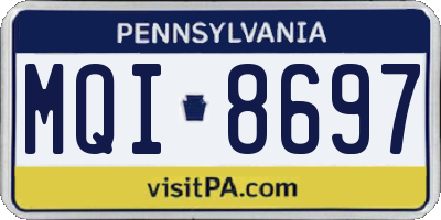 PA license plate MQI8697