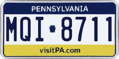 PA license plate MQI8711