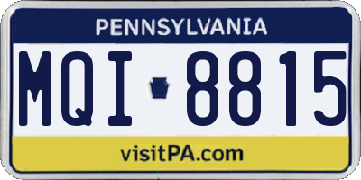 PA license plate MQI8815