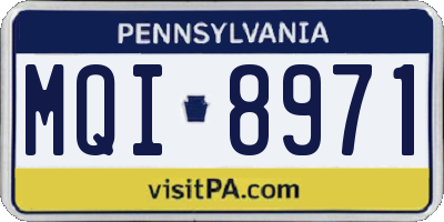 PA license plate MQI8971