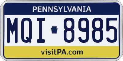 PA license plate MQI8985