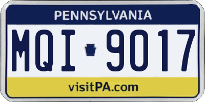 PA license plate MQI9017