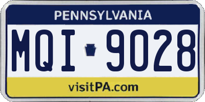 PA license plate MQI9028