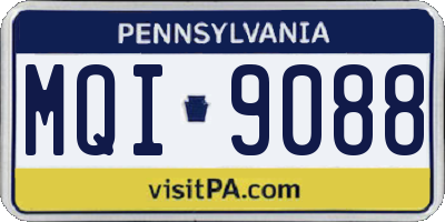 PA license plate MQI9088