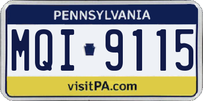 PA license plate MQI9115