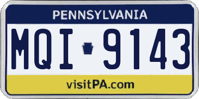 PA license plate MQI9143