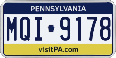 PA license plate MQI9178
