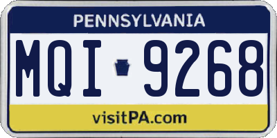 PA license plate MQI9268