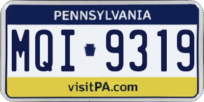 PA license plate MQI9319