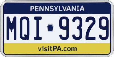 PA license plate MQI9329