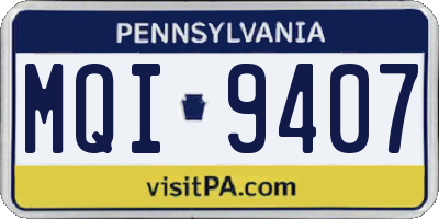 PA license plate MQI9407