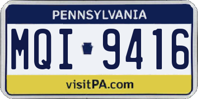 PA license plate MQI9416