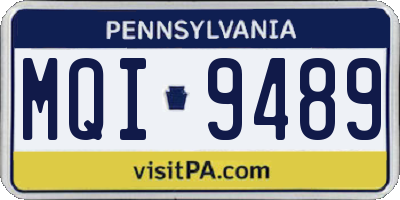 PA license plate MQI9489