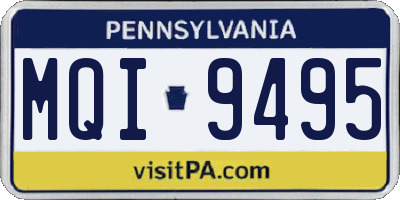 PA license plate MQI9495