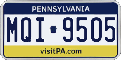 PA license plate MQI9505
