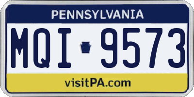 PA license plate MQI9573