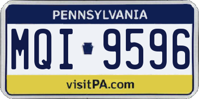 PA license plate MQI9596