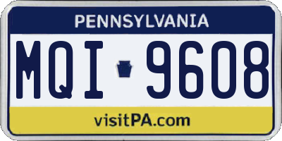 PA license plate MQI9608