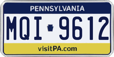 PA license plate MQI9612