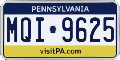 PA license plate MQI9625