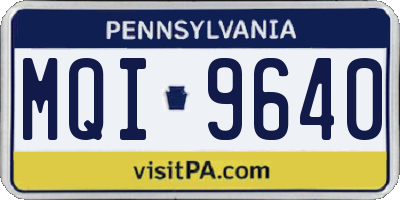 PA license plate MQI9640
