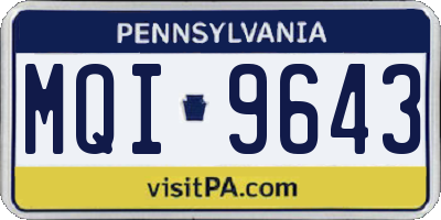 PA license plate MQI9643