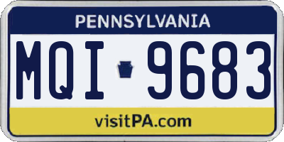 PA license plate MQI9683