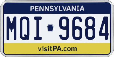 PA license plate MQI9684
