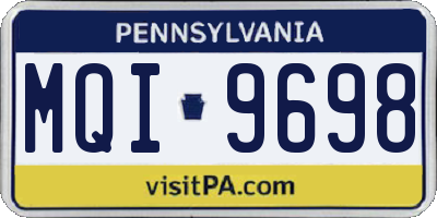 PA license plate MQI9698